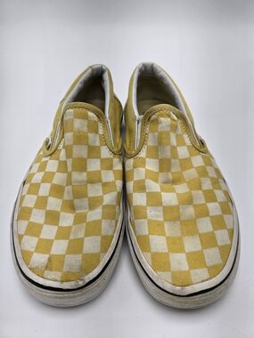 Vans Yellow Checkboard Slip-On Canvas Shoes